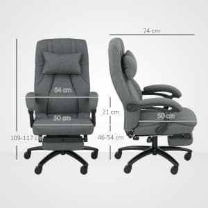 Massage kontorstol, USB-interface, drejehjul, mørkegrå