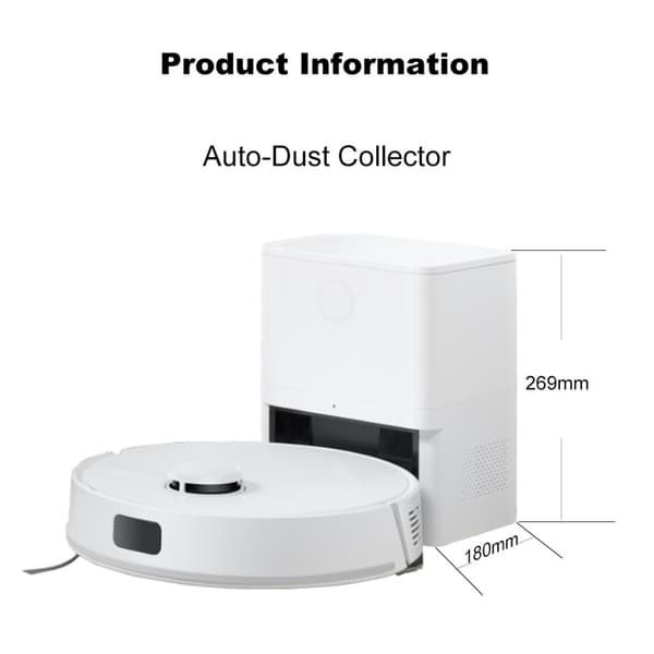 LIECTROUX Robotstøvsuger og Moppe - M70 PRO Sort - 5000Pa - 3-i-1 - Automatisk Tømmestation