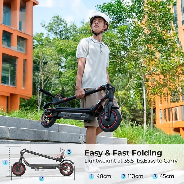 iScooter W7 650W Elscooter, 8,5" däck, 37 km max räckvidd, E-ABS dubbelbroms