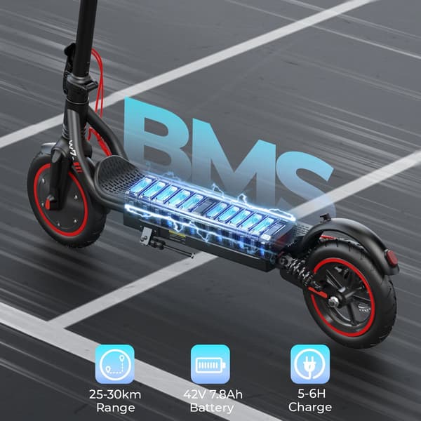 iScooter W7 650W Elscooter, 8,5" däck, 37 km max räckvidd, E-ABS dubbelbroms