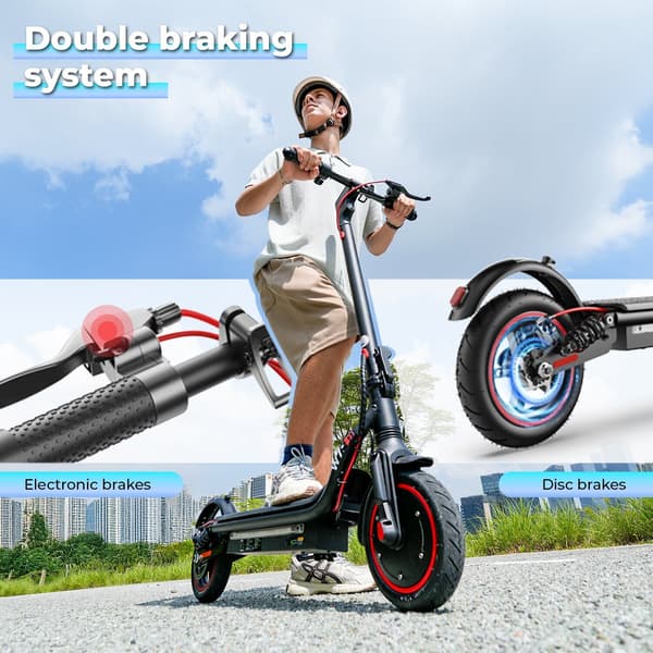 iScooter W7 650W Elscooter, 8,5" däck, 37 km max räckvidd, E-ABS dubbelbroms