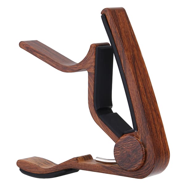 Trä-look Aluminiumlegering Silikon Capo för Akustisk Elgitarr Ukulele 66g 1st