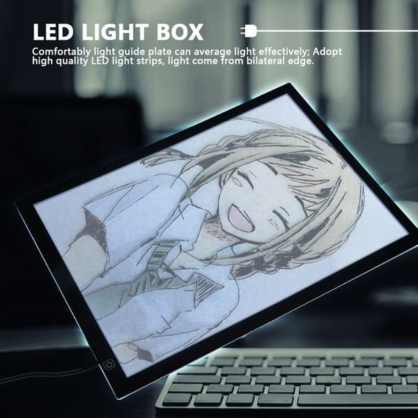 USB A3 LED Lyskasse Grafik Tablet Touchpad Animation Blyantskitse
