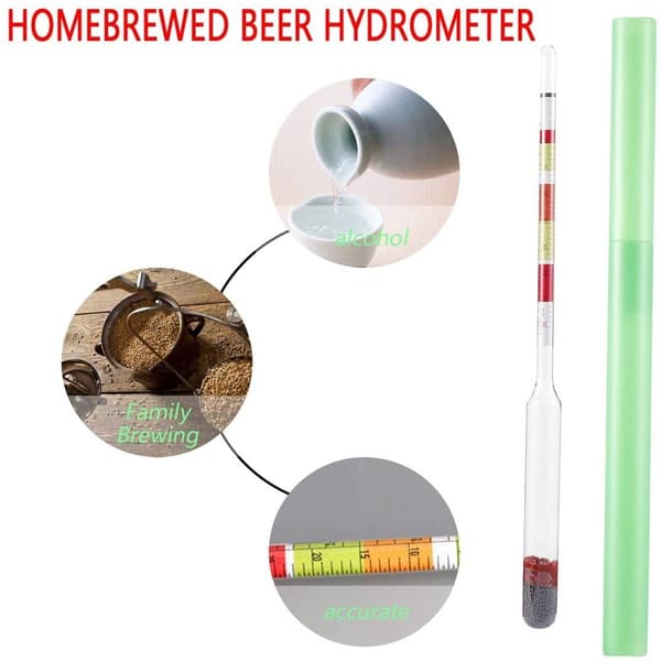 Triple Scale Hydrometer Alkohol Brix Tester 3-i-1 Vin Ølbrygning Densitet Måler