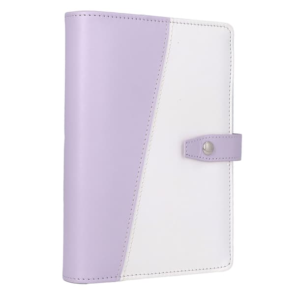 A6 Budget Binder Multifunktionelt Rumdesign Bærbar PU Læder Notesbog Binder til Kontor Skole Lilla