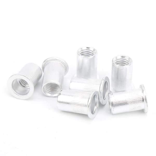 Vertikala blindnitmuttrar i aluminium med platt huvud - 100-pack