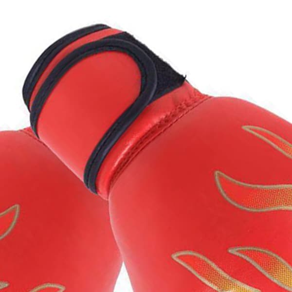 Junior Boxningshandskar för Kickboxning & Muay Thai, Förstärkta PU-läderhandskar för Tunga Säckar för Unga Boxare, Röd