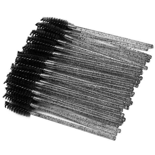 50 stk. Nylon Makeup Børste Mascara Stave Øjenvipper Øjenbryn Engangs Bærbar Børste Sort
