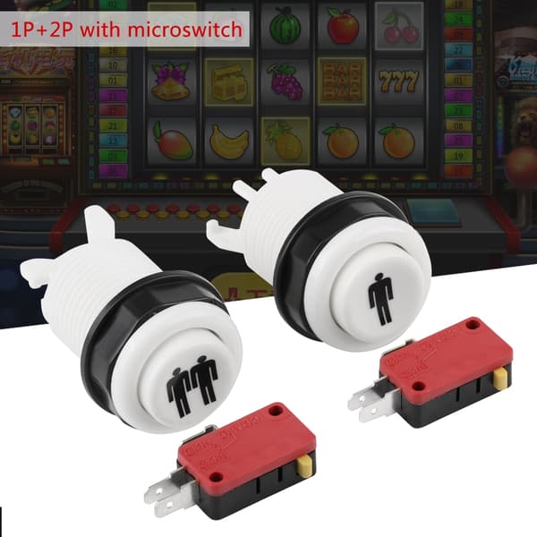 Lång Startknapp DIY Kit 1p 2P Spelare Tryckknapp för Arkadspel