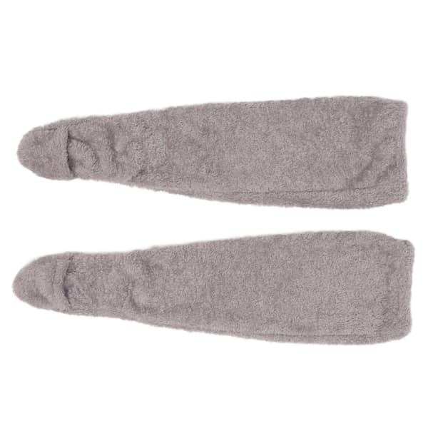 Over Knee Fuzzy Socks Vinter Hjem Sove Bløde Tykke Åndbare Plysstrømper Benvarmer Grå