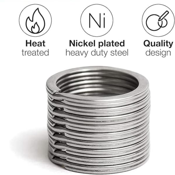 20 mm platta delade nyckelringar kraftiga i bulk