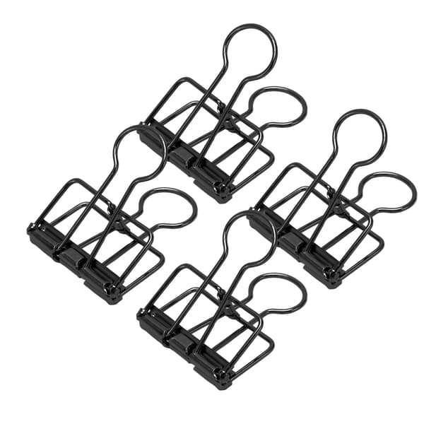 50 stk. hule bindeklemmer af metal til dokumenter, papirer, testrapporter, sort