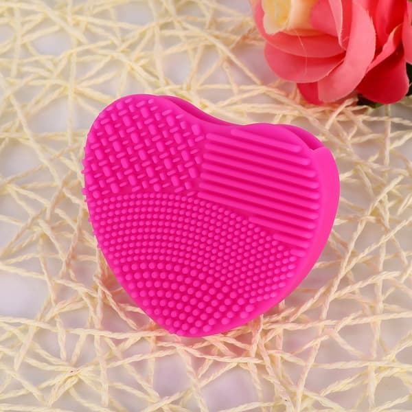 Makeupbørsterenser Silikone Kosmetisk Foundation Pulver Fjernelsesplade Vaskeskrubber (Rose)