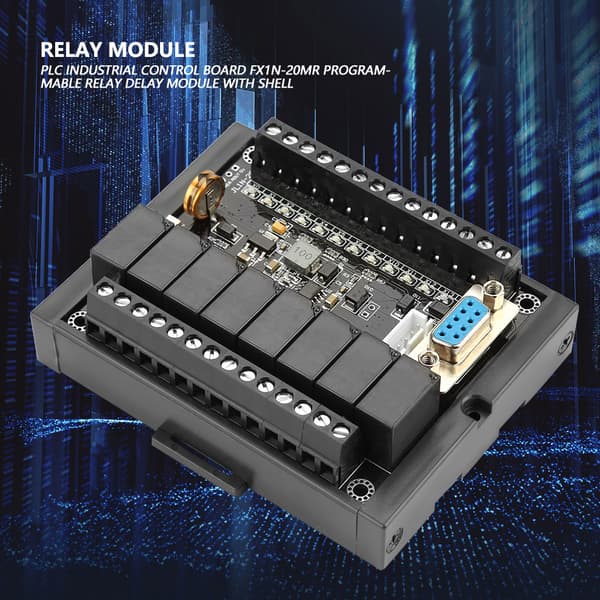 PLC FX1N-20MR Industriel Controller Board, Programmerbar Relæ Timing Modul i Kabinet
