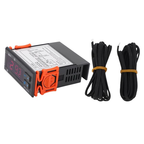 Kølerumstermostat Digital Dobbelt Probe LED Display Fryser Controller 220VAC