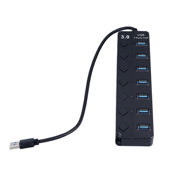 USB C Hub, Kompakt 7-ports USB-datafordeler til bærbar computer og mobile enheder