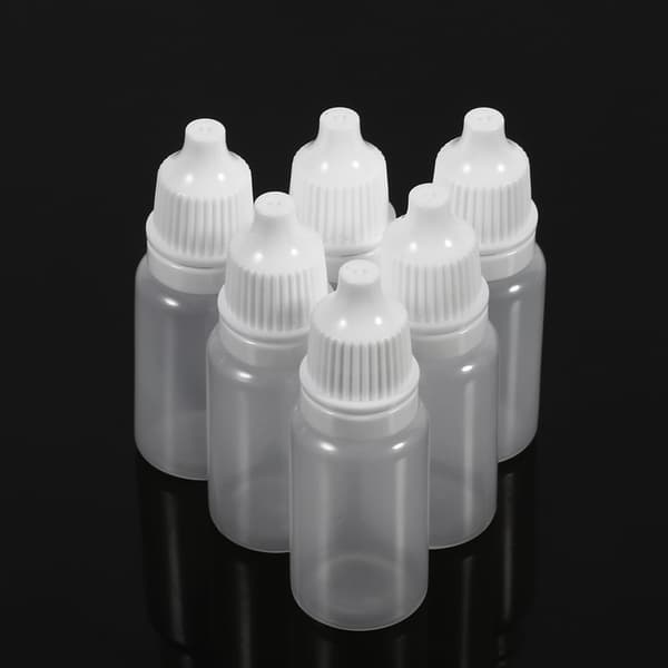 50 st 10 ml tomma klämbara plastflaskor ögonvätskebehållare med dropp