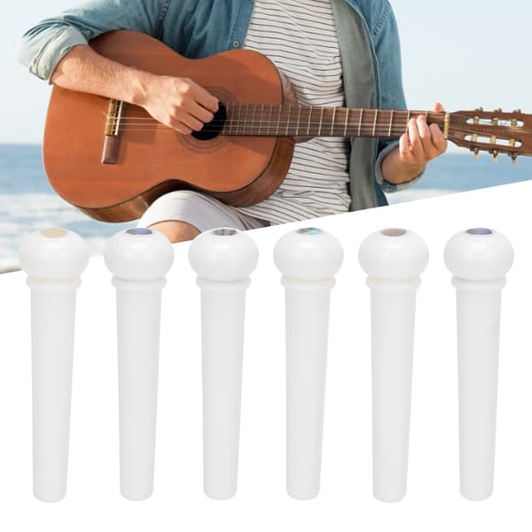 6 plastiska bryggstift akustisk gitarr ersättningspinnar stränginstrumenttillbehör