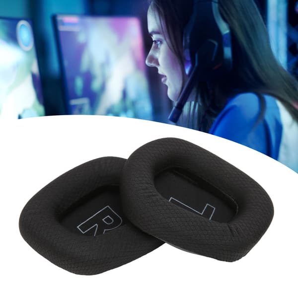 2x öronkuddar i nät, mjuk elastisk ersättning för Logitech G733-headset, svart