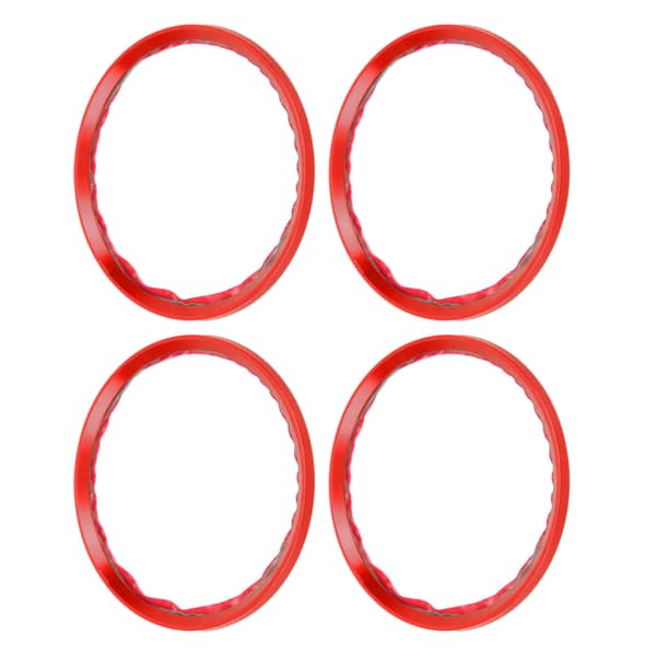 4PCS Hjulnavring Centrisk Dekorationsdistans Aluminiumlegering för Bilmodifiering Röd