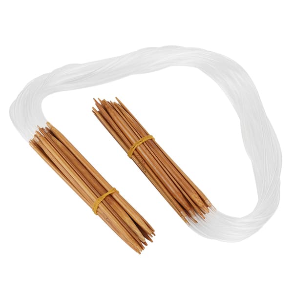 Dubbelspetsiga cirkulära bambustickor 0,2-1 cm storlekar med transparent rör