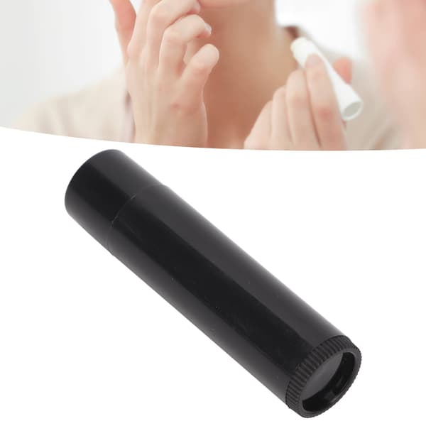 20 stk. læbepomaderør, tomme genopfyldelige runde DIY læbestiftrør til læbepomader, læbestift, fast parfume, sort 4,2g