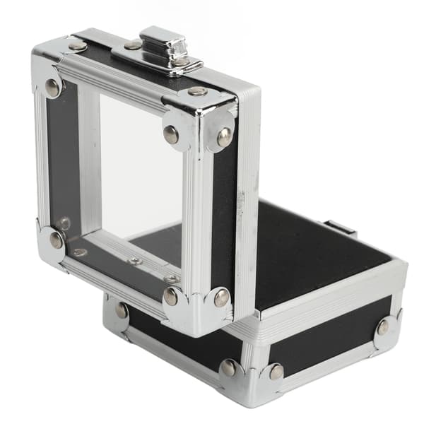 Negleborholderbeholder 25 huller aluminiumslegering negleslibebits opbevaringsboks organizer sort