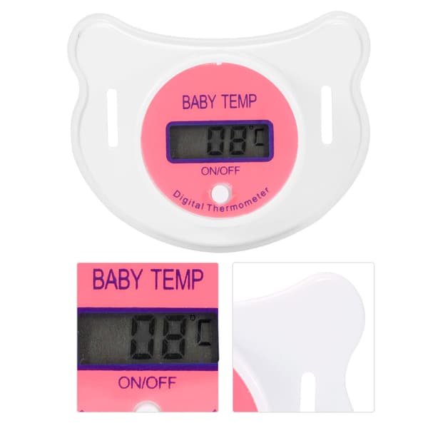 Digital Nappformad Lugnande LCD-termometer för Nyfödda, Rosa, Celsius
