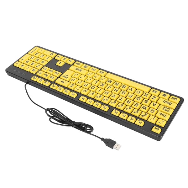 104-tasters stortryk USB-kablet computertastatur til studerende, seniorer, synshandicappede