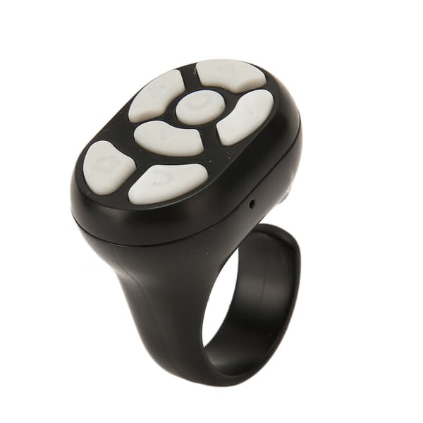 Trådlös Scroll Ring Fjärrkontroll Sidvändare för iPhone iPad iOS Android Surfplatta Svart