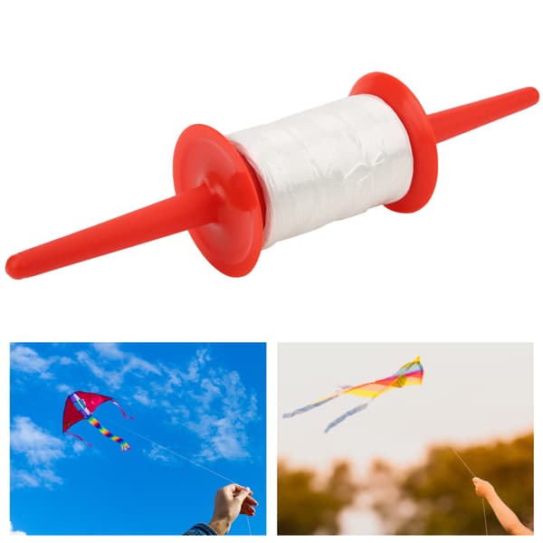 Röd 150M Drakrulle Strängvindare Kraftig Polyesterplast 32,5cm för Strand Utomhus 1 Styck