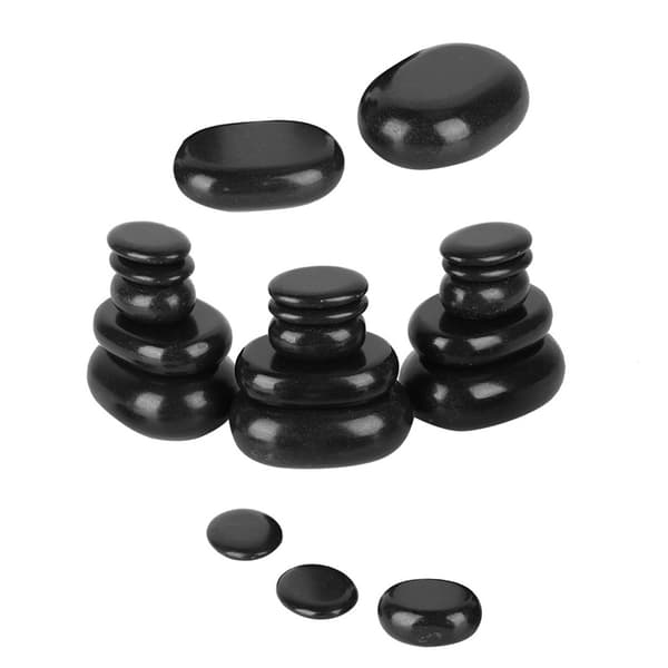 20 stk/sæt Hot Spa Sort Basalt Oval Form Sten Æterisk Olie Pedicure Massage