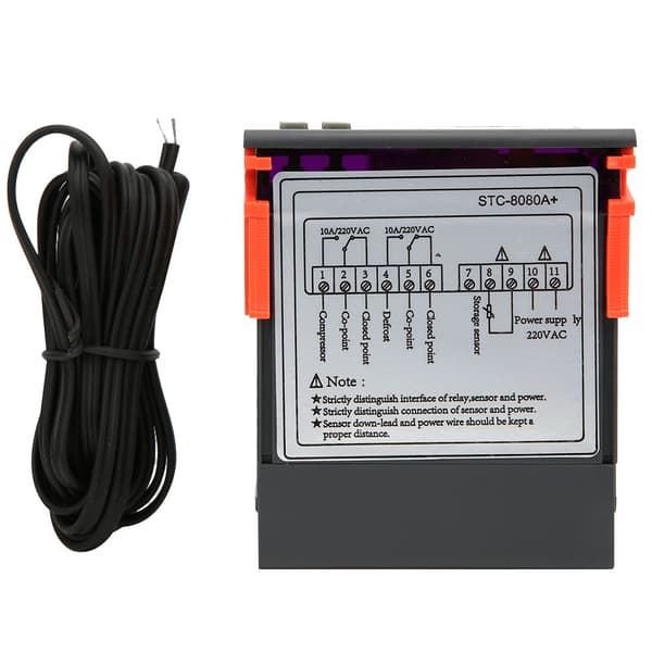 STC 8080A+ Digital Termostat, Kylning Avfrostning Larm Temp Controller 12V/24V/110V/220V