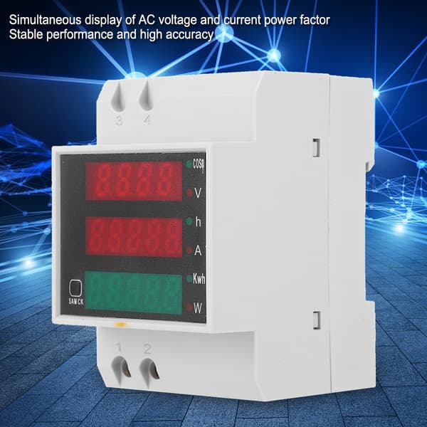 52-2047 Multifunktions AC Digitalmåler, Spændingsstrøm Effektfaktor Display, 200-450V, Panelmontering