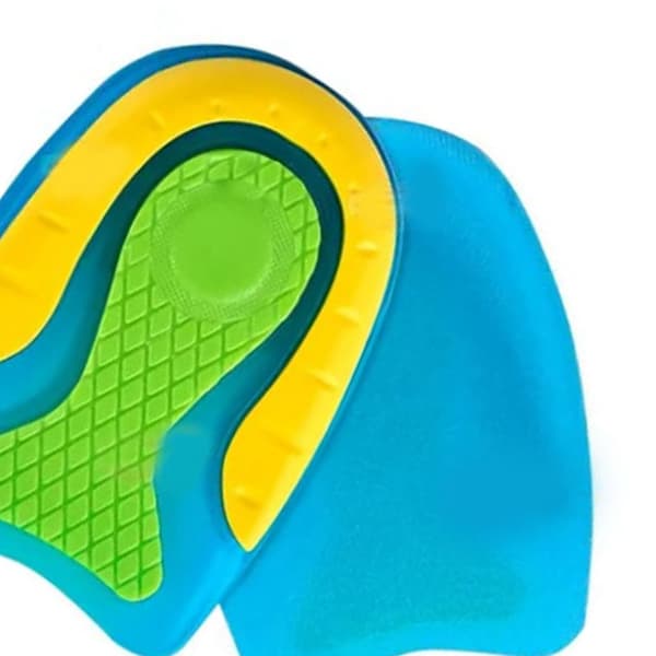 1 par silikonhälkoppar för män, mjuka elastiska silikonhälkuddar, stötdämpande höjande U-formade hälilägg