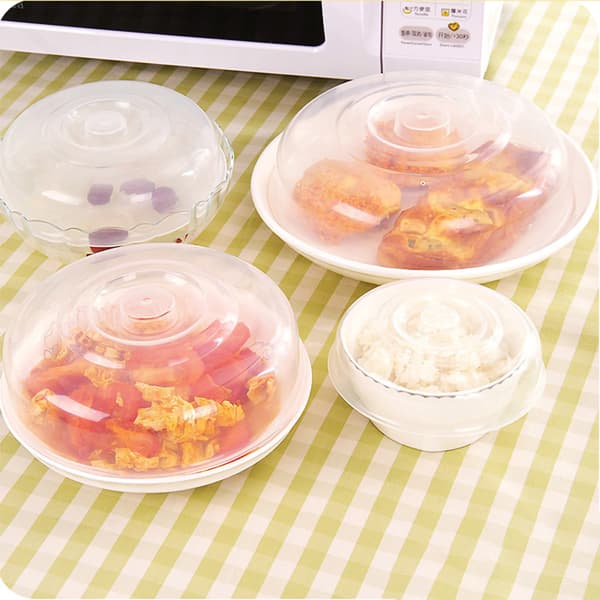Mikrovågsskydd Transparent PP-material Matlock Greppdesign Säkert Hälsosamt Stort 20 cm