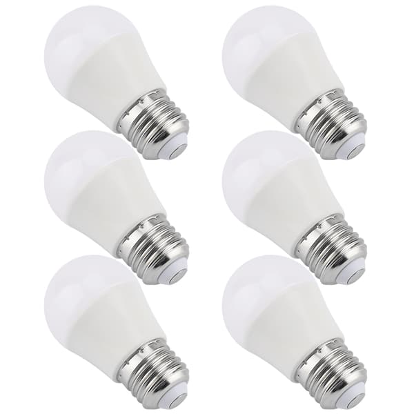 6-pack 5W Mini LED-lampor Varmvit E26 Bas G45 Klotlampa Belysningstillbehör