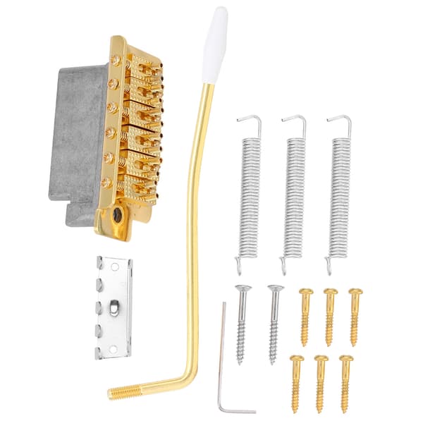 Guld Tremolo Stallsystem för ST Gitarr med Rullande Vibratoarm
