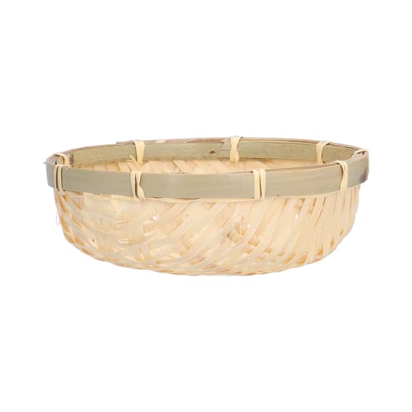Handvävd Bambu Mini Fruktserveringskorg, Multifunktionell Robust Kök Vardagsrumsinredning, 13x4cm