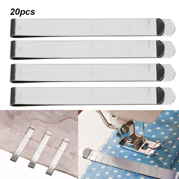 20 st fållklämmor set 3 tums fix metallmätlinjal DIY markör sybehör