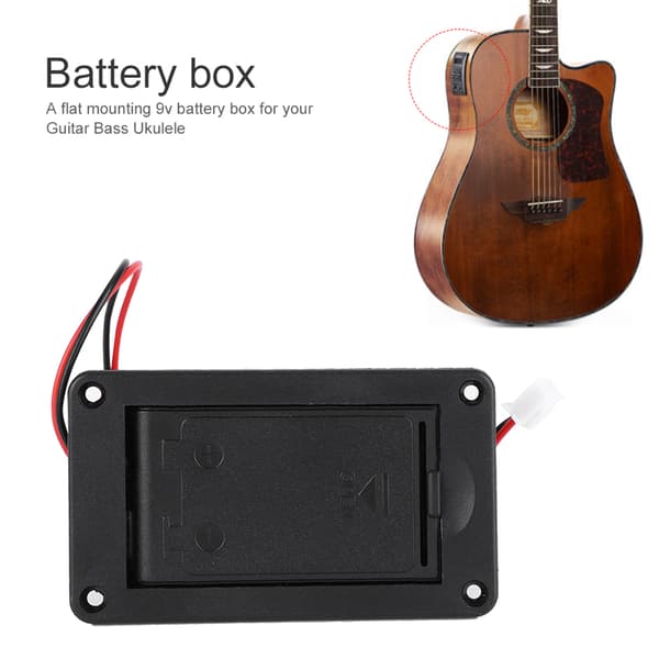 9V batterihållare fodral för gitarr bas aktiv pickup