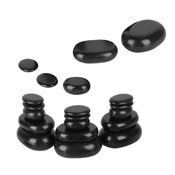 20 stk/sæt Hot Spa Sort Basalt Oval Form Sten Æterisk Olie Pedicure Massage