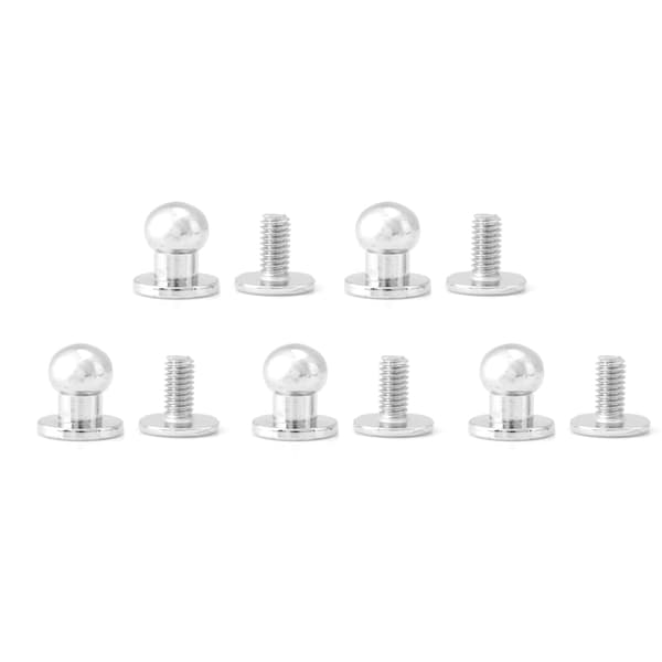 20 st runda solida kopparnitar knappar DIY lädertillbehör (8*6mm silver)