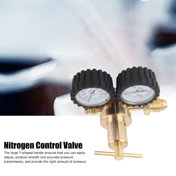 Kvælstofregulator CGA580, Dobbelt Manometer, 0-800 PSI Udgang, Lufttrykskontrol