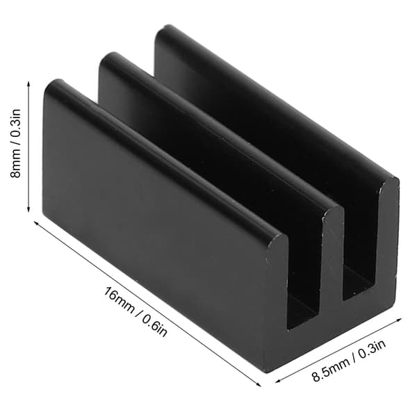 40 st kylflänsar i aluminium för PCB-chip 8,5x8x16mm