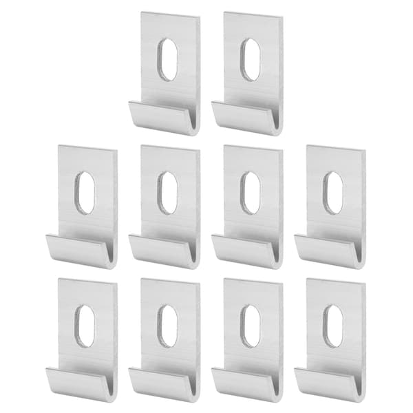 10 st växthusklämmor, krokfästen för aluminiumrambågar, silver