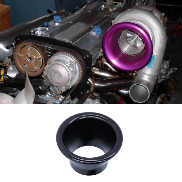 2,6 tommer koldluftsindsugning Turbo Horn Velocity Stack Adapter CNC aluminium bilmodifikationsdel sort