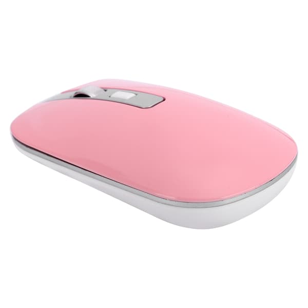 Rosa Ergonomisk 2.4G Trådlös Datormus, 1600 DPI Högprecision USB Uppladdningsbar Bärbar PC-kringutrustning