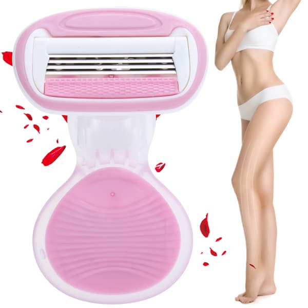 Manuel kropshårfjerner til kvinder, bærbar ansigts- og benhårfjerner, epilator, pink