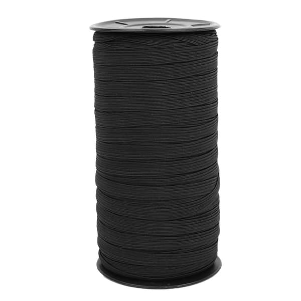 8mm 100yard Elastikbånd Syning Tilbehør Fladstrikket Elastik Håndværk til Tøj DIY (Sort)